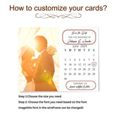 Personalized Save The Date Calendar + Free Envelope Rustic Save Our Dates Gift Wedding Invitation Photo Magnet Custom Fridge Photo Magnet - Venuston