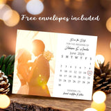 Personalized Save The Date Calendar + Free Envelope Rustic Save Our Dates Gift Wedding Invitation Photo Magnet Custom Fridge Photo Magnet