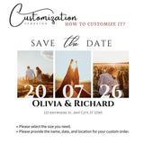 Personalized - Save The Date Cards – Custom Photo Wedding Invitations with Free Envelope, Ideal for Announcing Your Special Wedding Day - Venuston