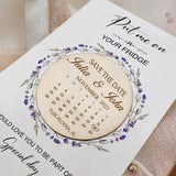 Personalized Save the date, Wood Wedding Invitations Calendar, Wedding Save the Date, Laser - Carved Wooden announcement with QR Code - Venuston