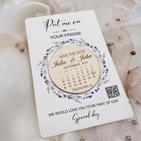 Personalized Save the date, Wood Wedding Invitations Calendar, Wedding Save the Date, Laser - Carved Wooden announcement with QR Code - Venuston