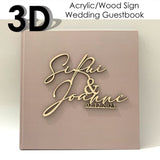 Personalized Wedding Guestbook with 3d nature wood letters, Wedding Gift for couple, Wedding Planner/Wedding Gift/Wedding scrapbook