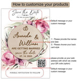 Personalized Wedding Invitation, Floral Save the Date cards - Rustic Wedding announcement - Best wedding gift/favor - Venuston