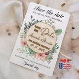 Personalized Wedding invitation, Rustic Wood Save the Date Magnets /Floral wedding announcement/Unique Save The Date Card - Venuston