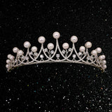 Princess Crystal Tiara Crown Pearl Tiara Crown, Elegant Tiara Crystal Hair Crown, Queen Bridal Wedding Crown