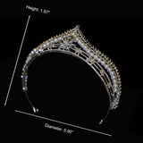 Princess Tiara for Women Silver Pearl Rhinestone Wedding Crown for Bride Costume Accessories - Venuston