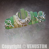 Raw Crystal Quartz Crown Headband ，Flower Dragonfly Accessories Handmade Tiara Natural Stone Headband for Wedding and Parties - Venuston