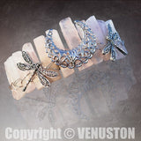 Raw Crystal Quartz Crown Headband ，Flower Dragonfly Accessories Handmade Tiara Natural Stone Headband for Wedding and Parties - Venuston
