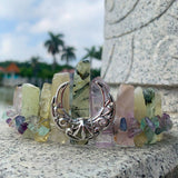 Raw Crystal Quartz Crown Headband - Hollow Moon Natural Gravel Accessories Handmade Tiara Natural Stone Headband for Parties - Venuston