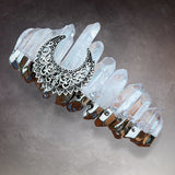 Raw Crystal Quartz Silver - Edged Crown - Handmade Tiara Natural Stone Headband for Woman Wedding and Parties (Clear) - Venuston