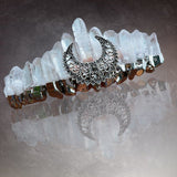 Raw Crystal Quartz Silver - Edged Crown - Handmade Tiara Natural Stone Headband for Woman Wedding and Parties (Clear) - Venuston