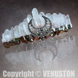 Raw Crystal Quartz Silver - Edged Crown - Handmade Tiara Natural Stone Headband for Woman Wedding and Parties (Clear) - Venuston