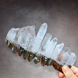 Raw Crystal Quartz Silver - Edged Crown - Handmade Tiara Natural Stone Headband for Woman Wedding and Parties (Clear) - Venuston