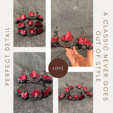 Red Quartz Moon Crystal Crown, Natural Quartz Branches Crown Bride Goddess Tiara Ladies Girl Wizard Cosplay Wedding Party - Venuston