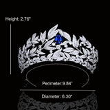 Sapphire Queen Crown and Tiaras Sparkly Rhinestone Wedding Crown Bride Tiaras Royal Princess - Venuston