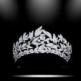 Sapphire Queen Crown and Tiaras Sparkly Rhinestone Wedding Crown Bride Tiaras Royal Princess - Venuston