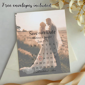 Save The Date Calendar Photo Save The Date Personalized Photo Magnet + Free Envelope, Save The Wedding Invitation - Venuston