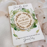 Save the Date, Custom Wedding Invitation with Laser Engraved, Watercolor Save the Date card/Calendar - Rustic Save the Sate Magnet - Venuston