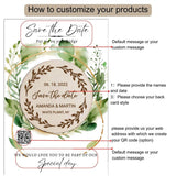 Save the Date, Custom Wedding Invitation with Laser Engraved, Watercolor Save the Date card/Calendar - Rustic Save the Sate Magnet - Venuston