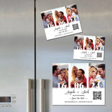 Save The Date Magnet Photo Collage | Save The Date Card With Photos | Photo Magnet+Free Envelope | Wedding Invitation Magnet with QR Code - Venuston