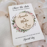 Save the Date Magnets, Custom Wedding invitation, Printable invitation minimalist - Personalized Wooden Save the Date cards - Venuston