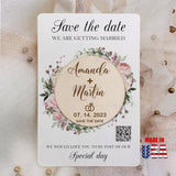 Save the Date Magnets, Custom Wedding invitation, Printable invitation minimalist - Personalized Wooden Save the Date cards - Venuston