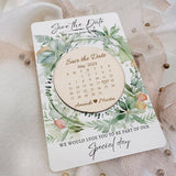 Save the Date, Modern Wooden Watercolor Floral Wedding invitation, Personalized editable Wedding Cards/Postcard/Calendar - Venuston