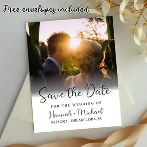 Save The Date, Personalized Photo Save The Date+ Free Envelope, Wedding Invitation/Photo Magnet/Save The Date Cards/Wedding Invitation - Venuston