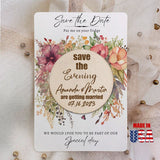 Save the Date, Rustic Watercolor Floral Save the Date Magnets - Custom Wooden Wedding Invitation Wedding invitation/Printable invitation - Venuston