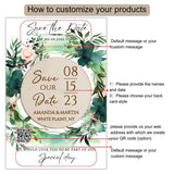 Save the Date, Wooden Save the Date card with Watercolor Floral - Rustic Wedding Invitations/Wedding Announcement - Venuston