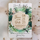 Save the Date, Wooden Save the Date card with Watercolor Floral - Rustic Wedding Invitations/Wedding Announcement - Venuston