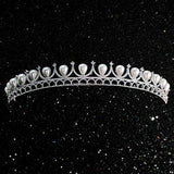 Silver Pearl Wedding Crown for Bride, Rhinestone Costume Accessories for Birthday Party Prom - Venuston