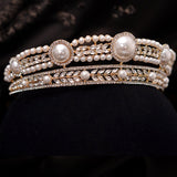Tiaras and Crowns for Women, Pearl Gold Wedding Tiara for Bride, Anastasia Queen Crown, Rhinestone Hair Accessories for Birthday/Party - Venuston