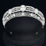 Tiaras and Crowns for Women, Pearl Silver Wedding Tiara for Bride, Anastasia Queen Crown, Rhinestone Hair Accessories for Birthday/Party