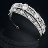 Tiaras and Crowns for Women, Pearl Silver Wedding Tiara for Bride, Anastasia Queen Crown, Rhinestone Hair Accessories for Birthday/Party - Venuston