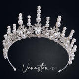 Unique Handmade Pearl Crown - Ideal for Weddings, Birthdays, and Cosplay - Venuston