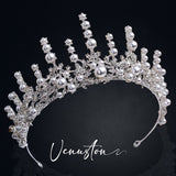 Unique Handmade Pearl Crown - Ideal for Weddings, Birthdays, and Cosplay - Venuston