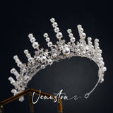 Unique Handmade Pearl Crown - Ideal for Weddings, Birthdays, and Cosplay - Venuston