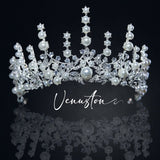 Unique Handmade Pearl Crown - Ideal for Weddings, Birthdays, and Cosplay - Venuston
