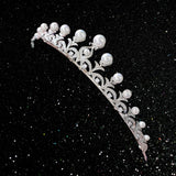 Vintage Pearl Tiara, Bronze Queen Crown for Women, Royal Wedding Tiaras and Crowns for Bride - Venuston