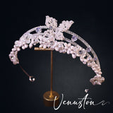 Vintage Style Pearl Crown - Handmade Tiara for Weddings, Parties, and Photoshoots - Venuston