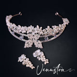 Vintage Style Pearl Crown - Handmade Tiara for Weddings, Parties, and Photoshoots - Venuston