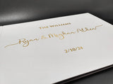 Wedding Guest Book Personalized with Gold Foil Letters(9X12inch), Customized Gifts for Couples, Anniversary Gift, Alternative Guestbook - Venuston