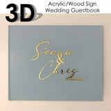 Wedding Guestbook with 3D Acrylic Gold Letter/Wedding Guest Book/Personalized Guest Book Alternative/Wedding Planner/Wedding Gift/Bride book - Venuston