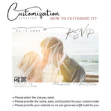 Wedding RSVP Photo Magnet | Customizable Magnet with QR Code, Personalized Wedding Photo, Event Date, Time, Location, & Website Information - Venuston