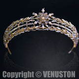 Wedding Tiara Bride Princess Diadem Gift Diamond Crystal Prom Queen Crown Timeless - Venuston