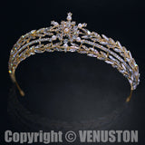 Wedding Tiara Bride Princess Diadem Gift Diamond Crystal Prom Queen Crown Timeless - Venuston