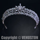 Wedding Tiara Bride Princess Diadem Gift Diamond Crystal Prom Queen Crown Timeless - Venuston