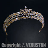 Wedding Tiara Bride Princess Diadem Gift Diamond Crystal Prom Queen Crown Timeless - Venuston