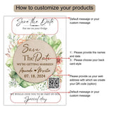 Wooden Save the Date, Watercolor Floral Wreath Wedding invitation, Custom Engraved Rustic Wedding Announcement/Editable save the date card - Venuston